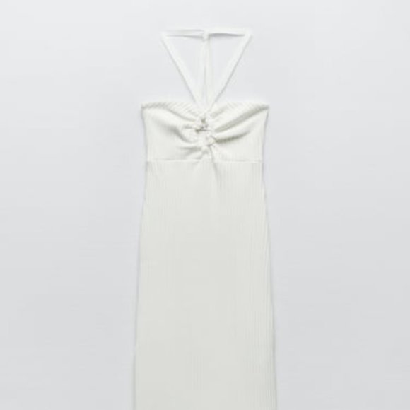 NEW ZARA white midi dress size S - Picture 2 of 2